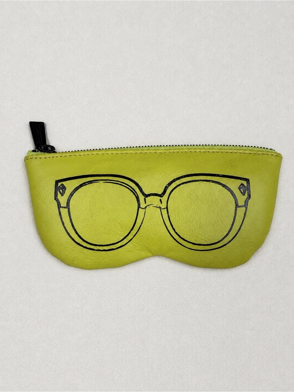 Rebecca Minkoff Neon Yellow Leather Sunnies Sunglasses Pouch
